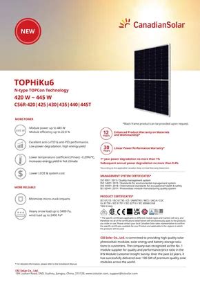 Modul Fotovoltaic Canadian Solar TOPHiKu6 CS6R 435T 435W Argintiu MerXu