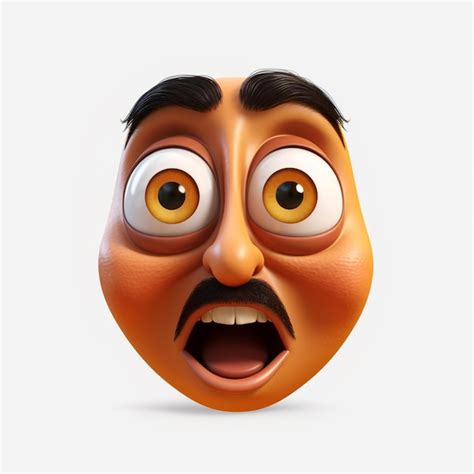 Premium Ai Image Zany Face Emoji On White Background High Quality K Hdr