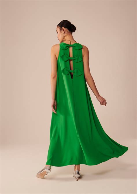 Robe Roxanne vert émeraude en crêpe TARA JARMON