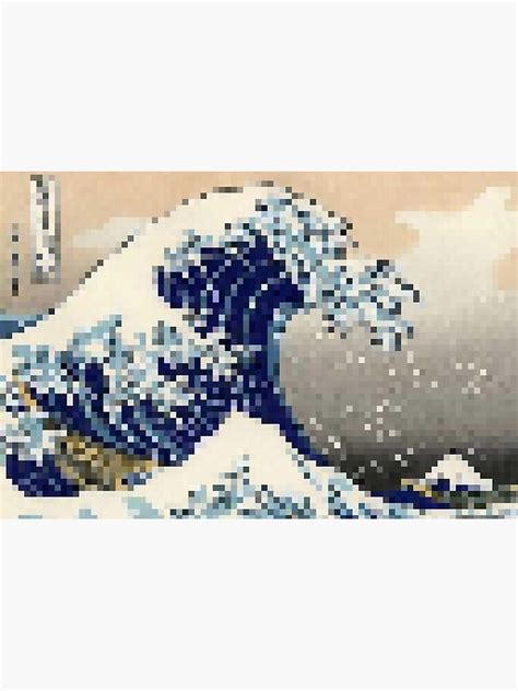 The Great Wave Pixelated Poster For Sale By Dumontbast Redbubble