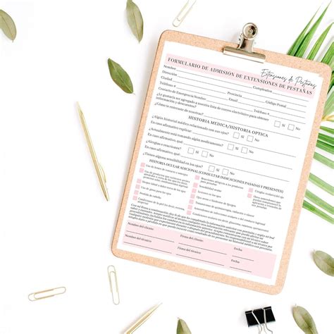 Spanish Lash Extensions Intake Consent And Aftercare Form 75 Pack 85x11 Inch Paper Size