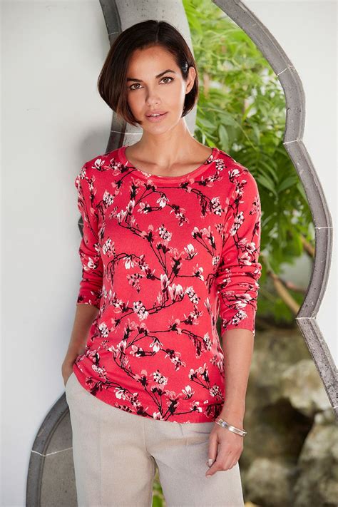 Floral Magnolia Print Jumper Printed Jumpers Stylish Layers My Outfit