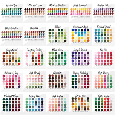 Procreate Palette Swatches Procreate Color Palette Spring Summer