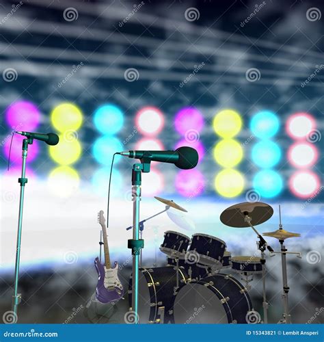 Musical Instruments On A Stage Stock Image Image 15343821