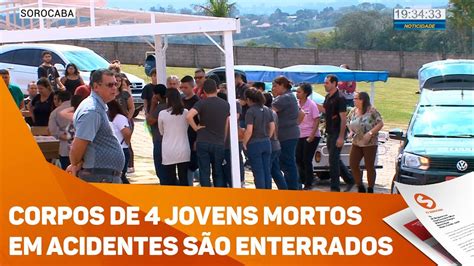 Corpos de 4 jovens mortos em acidente são enterrados TV SOROCABA SBT