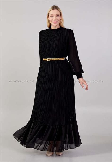 Grade Fashion Long Sleeve Maxi Chiffon Column Plus Size Black Casual