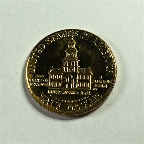 1976 United States Bicentennial Kennedy Half Dollar Accented In 24K