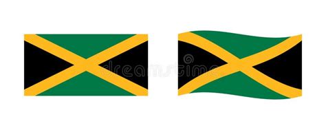 Jamaica Flag Signs Set National Symbols For Jamaican Holidays Independence Day Of Jamaica