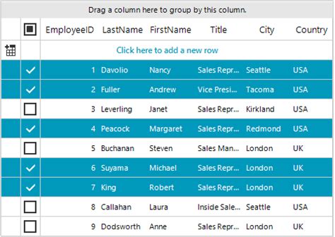 GridViewSelectColumn WinForms GridView Control Telerik UI For WinForms