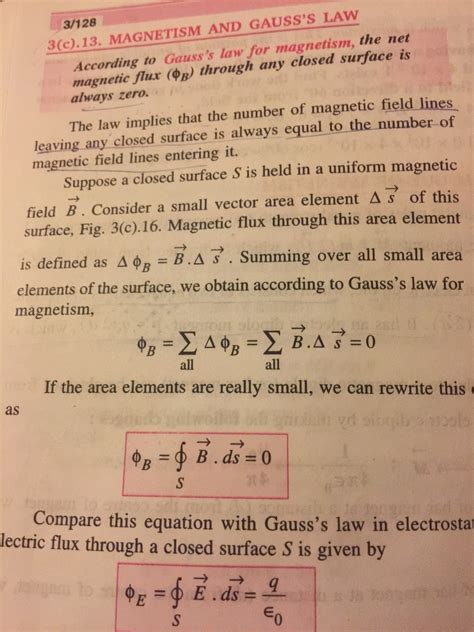 Q Explain Magnetism and Gauss's Law - Physics - Moving Charges And ...