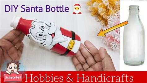 Diy Santa Bottle Christmas Craft Santa Making At Home Santaclaus