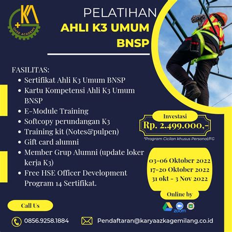 Pelatihan Ahli K Umum Bnsp