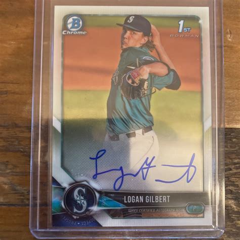 LOGAN GILBERT ローガン ギルバート 2018 TOPPS BOWMAN CHROME DRAFT AUTO 直筆サインカード