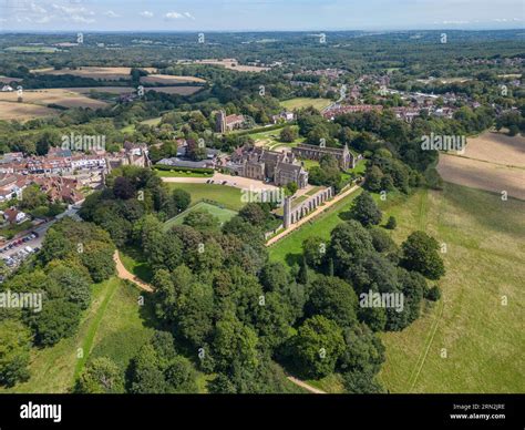 Aerial view Battle Abbey, 1066 Battle of Hastings site, Battle, East ...