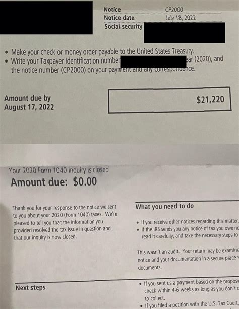 Cp2000 From Irs For 21220 Faxed Back A Response Letter Stating My Actual Gains Losses An