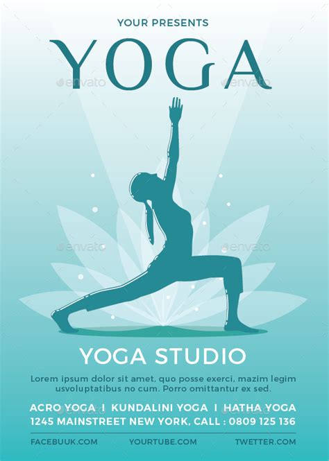 Yoga Flyer 25 Examples Illustrator Indesign Word Pages Photoshop Publisher Benefits