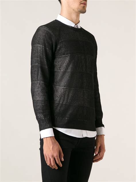 Diesel Loose Knit Sweater In Black For Men Lyst