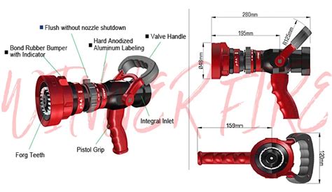 Top Quality 115 475 Lpm Adjustable Spray Gun Type Fire Nozzle115