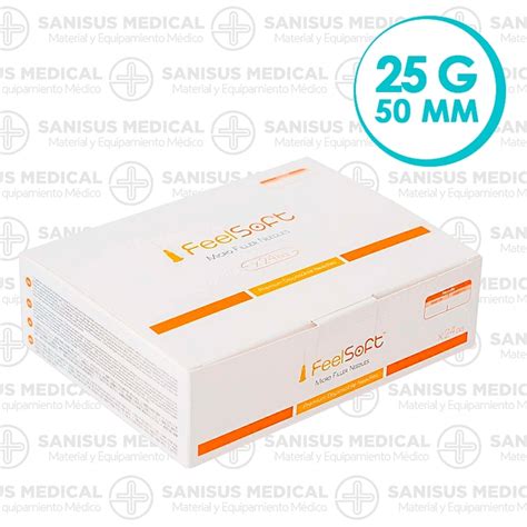 Cánula ultrafina Feel Soft 25G x 50mm Caja de 24 uds. - Sanisus Medical