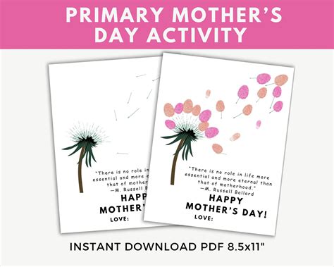 Lds Primary Mothers Day Activity Primary Mothers Day Hand Print Craft