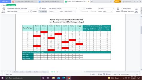 Contoh Roster Contoh Jadual Waktu Kerja Shift Contoh Pembagian