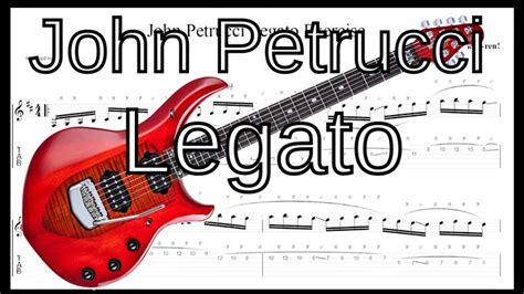 A Red Guitar Sitting On Top Of Music Sheets With The Words John Petucci