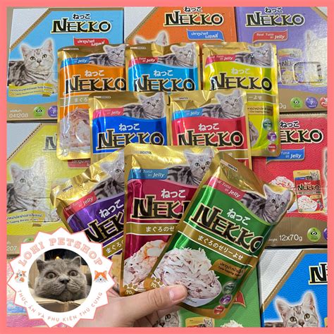 Pate NEKKO JELLY Dạng Thạch Cho Mèo Lớn Đủ 8 vị 70gr Nông Trại