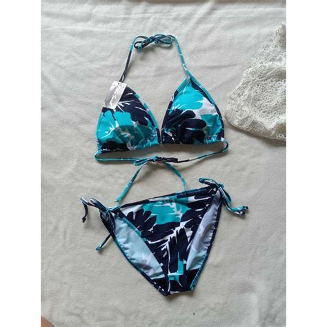 Jual Bk 3301 R Motif Daun Hijau Turkish Bikini Segitiga Ikat Dengan