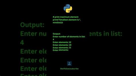 Python Program To Find Smallest Number In A List Code In Description Shorts Python In 2022