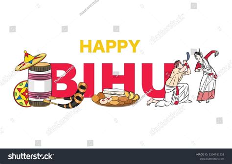 Happy Bihu Festival Vector Design Template Stock Vector (Royalty Free ...