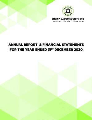 Fillable Online ANNUAL REPORT FINANCIAL STATEMENTS FOR THE YEAR ENDED