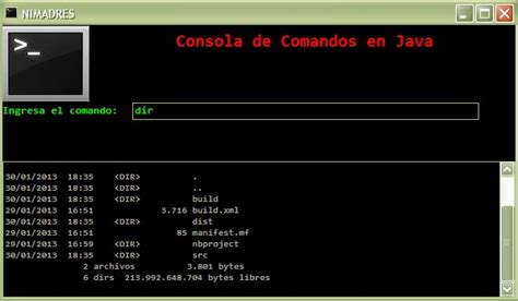 Programacion C Java C Emular Una Consola Terminal En Java