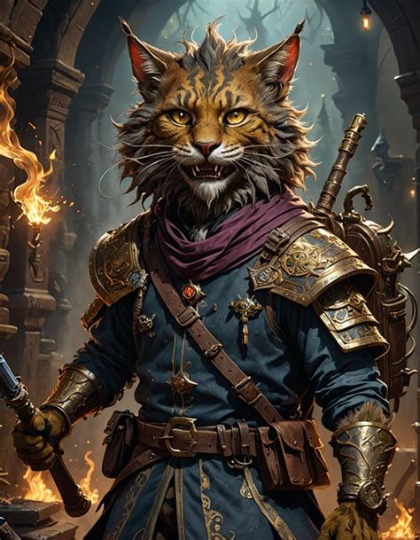 Npc Portrait Modern Tabaxi Artificer Ai Generated Artwork