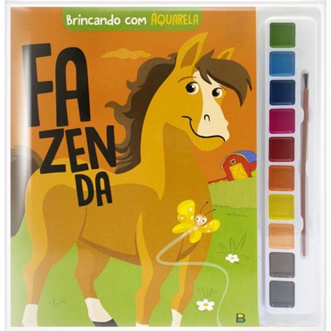 Livro De Colorir Brincando Aquarela Fazenda Todolivro Na Papelaria