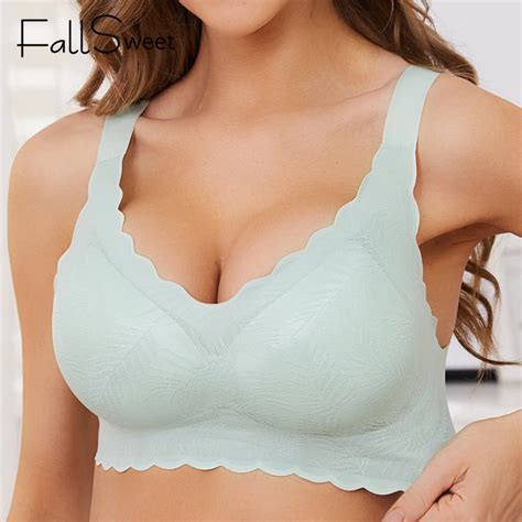 Fallsweet Seamless Bra Comfort Wireless Bralette Lace Plus Size Bras