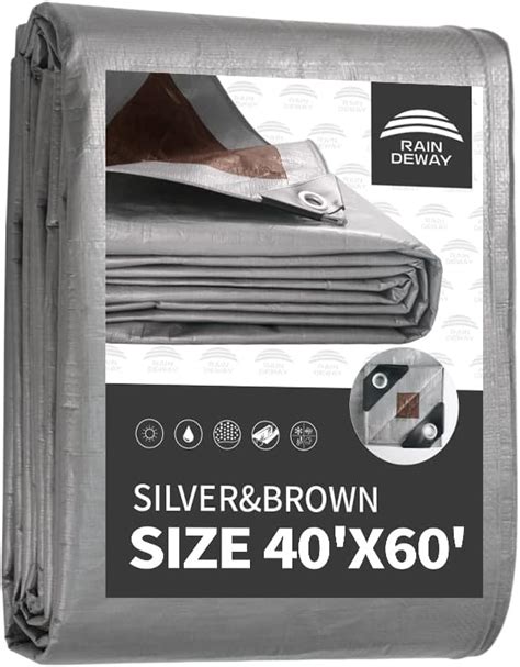 Raindeway Tarps Heavy Duty Waterproof 40x60 Feet 10 Mil