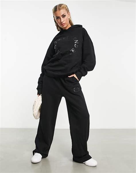 Asos Weekend Collective Straight Leg Jogger In Black Asos