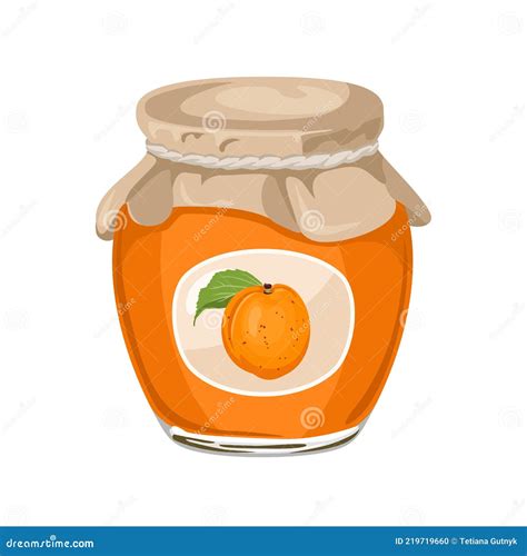 Confiture D Abricot Dans Un Bocal Isol Illustration De Vecteur