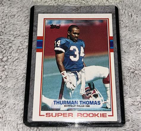 Thurman Thomas 1989 Topps Football Super Rookie Card 45 Buffalo