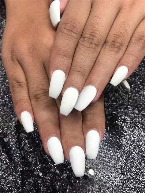 Matte White Acrylic Nails