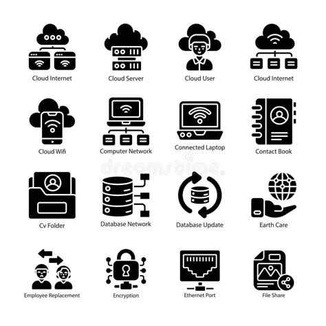 Network And Communication Vector Solid Icon Design Illustration Stock