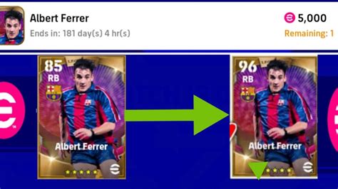 ALBERT FERRER EFOOTBALL POINT CARD MAX RATING AND BOOST RATING