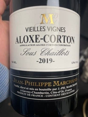 Jean Philippe Marchand Vieilles Vignes Aloxe Corton 1er Cru Sous