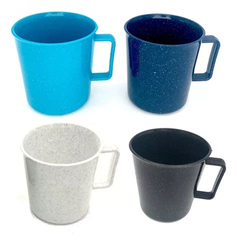 Tazas Para Cafe De Plastico Parece Peltre Set Variado De 4pz Meses