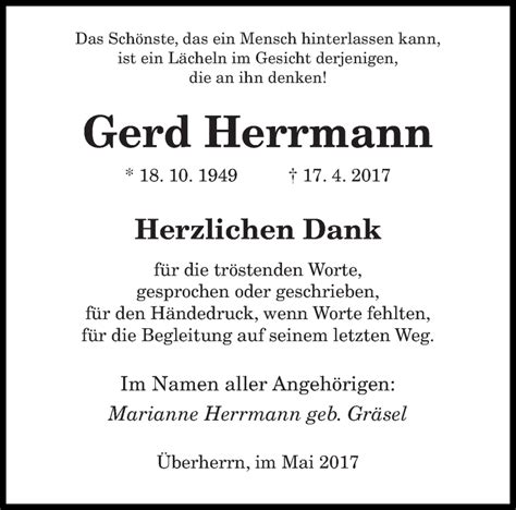 Traueranzeigen Von Gerd Herrmann Saarbruecker Zeitung Trauer De