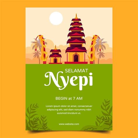 Plantilla De P Ster Vertical Plano Nyepi Vector Gratis