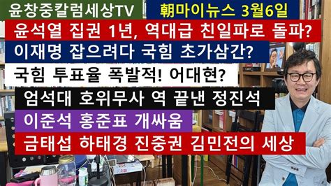 尹 집권 1년역대급 친일파로 돌파이재명 잡으려다 국힘 초가삼간국힘 투표율 폭발적어대현엄석대 호위무사 역 정진석