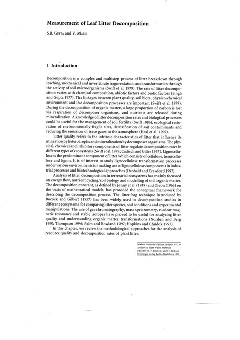 (PDF) Measurement of Leaf Litter Decomposition