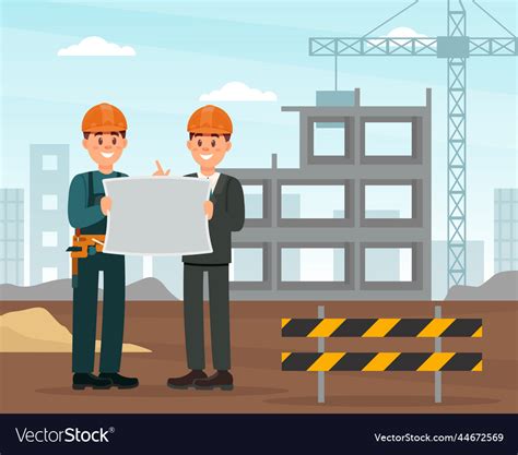 happy man builder  hard hat  uniform vector image