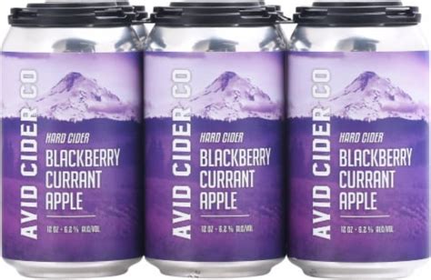 Avid Cider Company Blackberry Currant Apple Hard Cider 6 Cans 12 Fl